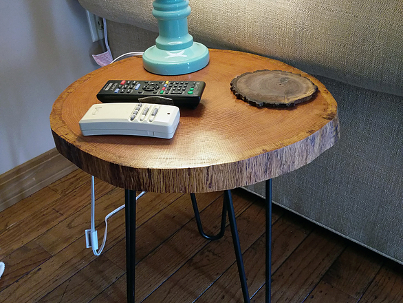Live Edge White Oak Side Table