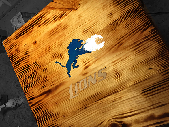 Burnt Finish Sports Table