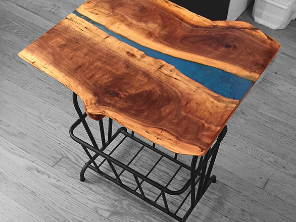Live Edge Walnut Resin River Table