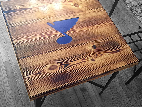 Burnt Finish Sports Table