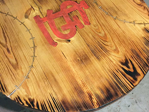 Burnt Finish Sports Table