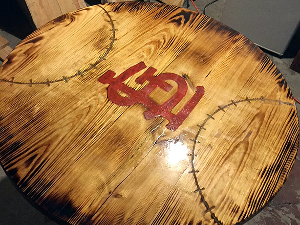 Burnt Finish Sports Table