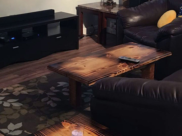 Burnt Finish Coffee Table