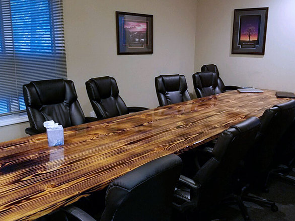 Burnt Wood Conference Table