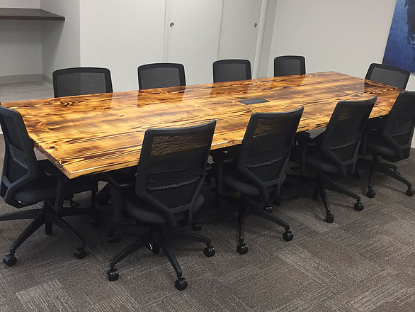 Burnt Wood Conference Table