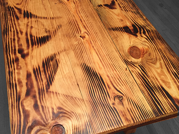 Burnt Wood Dining Room Table