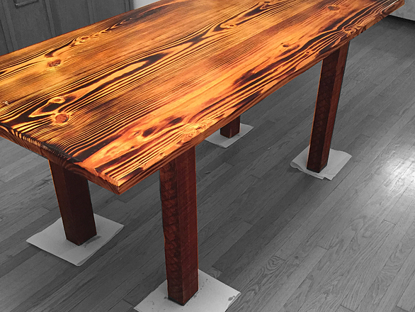 Burnt Wood Dining Room Table