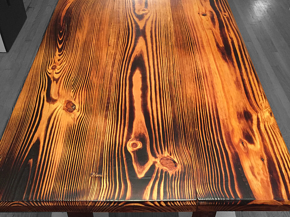 Burnt Wood Dining Room Table